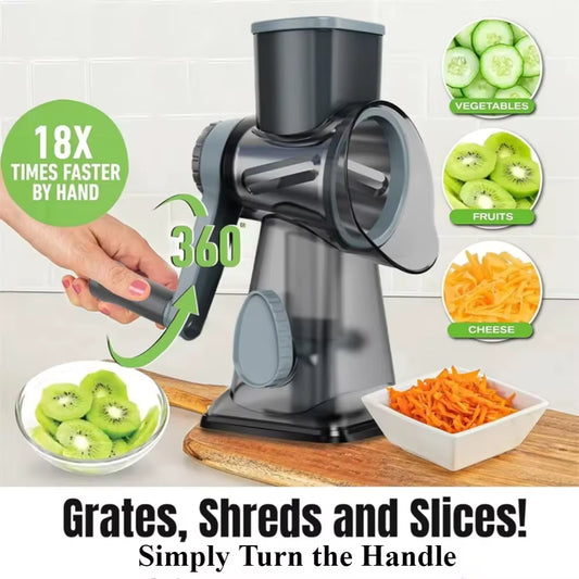 3 in 1 Rotation Grater With Hand Crank